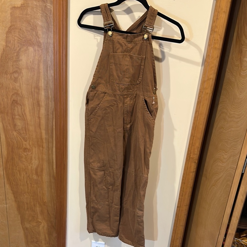 Brown Corduroy Overalls with Adjustable Straps